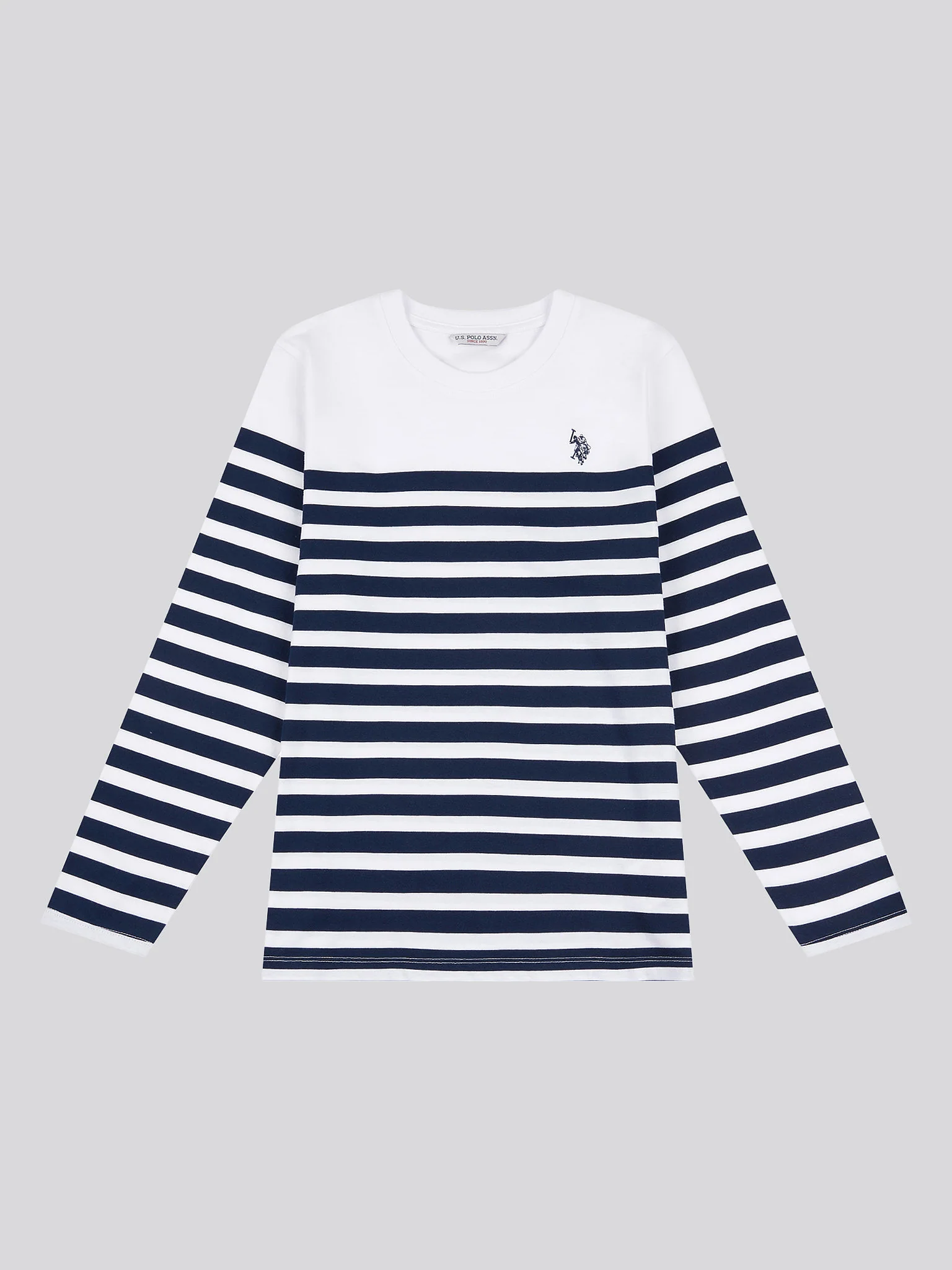 Womens Stripe Long Sleeve T-Shirt in Navy Iris - Image 5