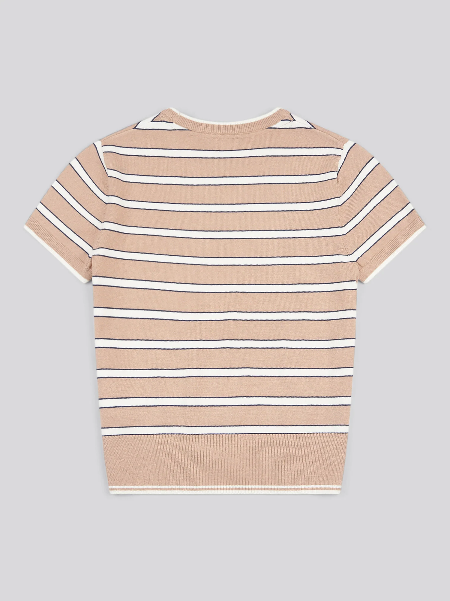Womens Stripe Short Sleeve Jumper in Natural - Image 7