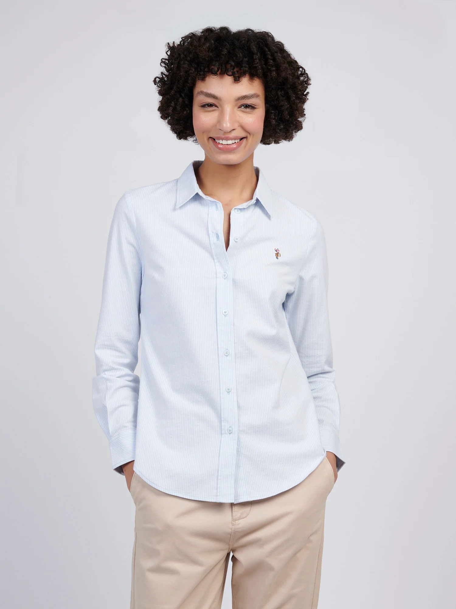 Womens Stripe Stretch Classic Fit Oxford Shirt Windsurfer