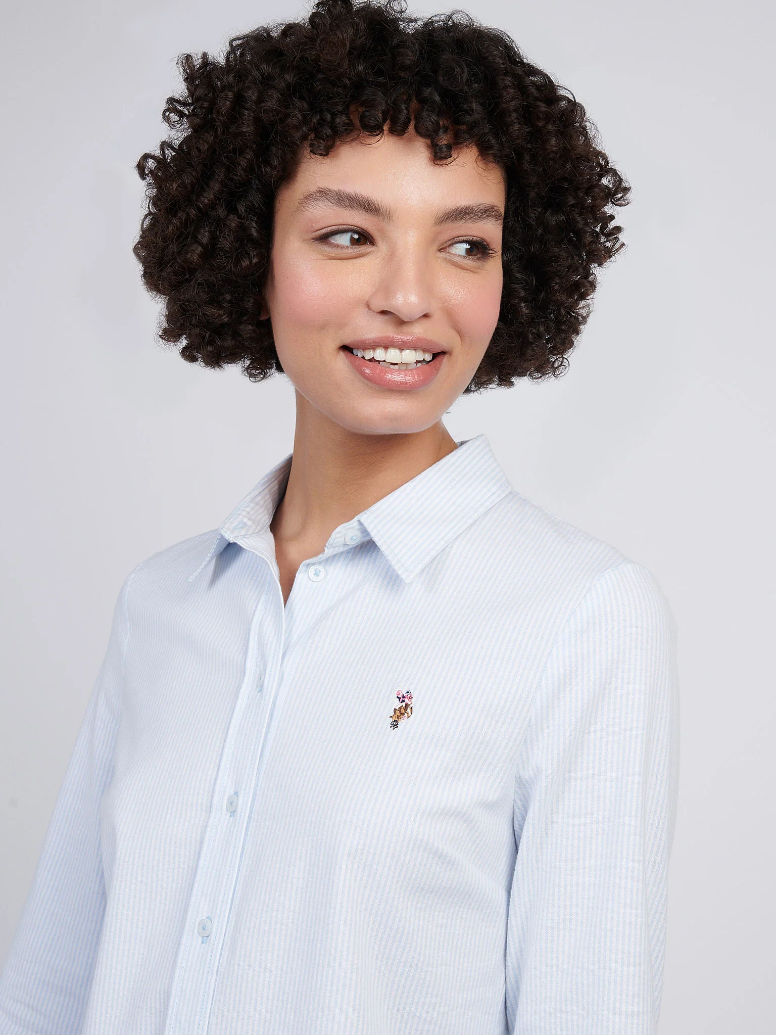 Womens Stripe Stretch Classic Fit Oxford Shirt Windsurfer - Image 2