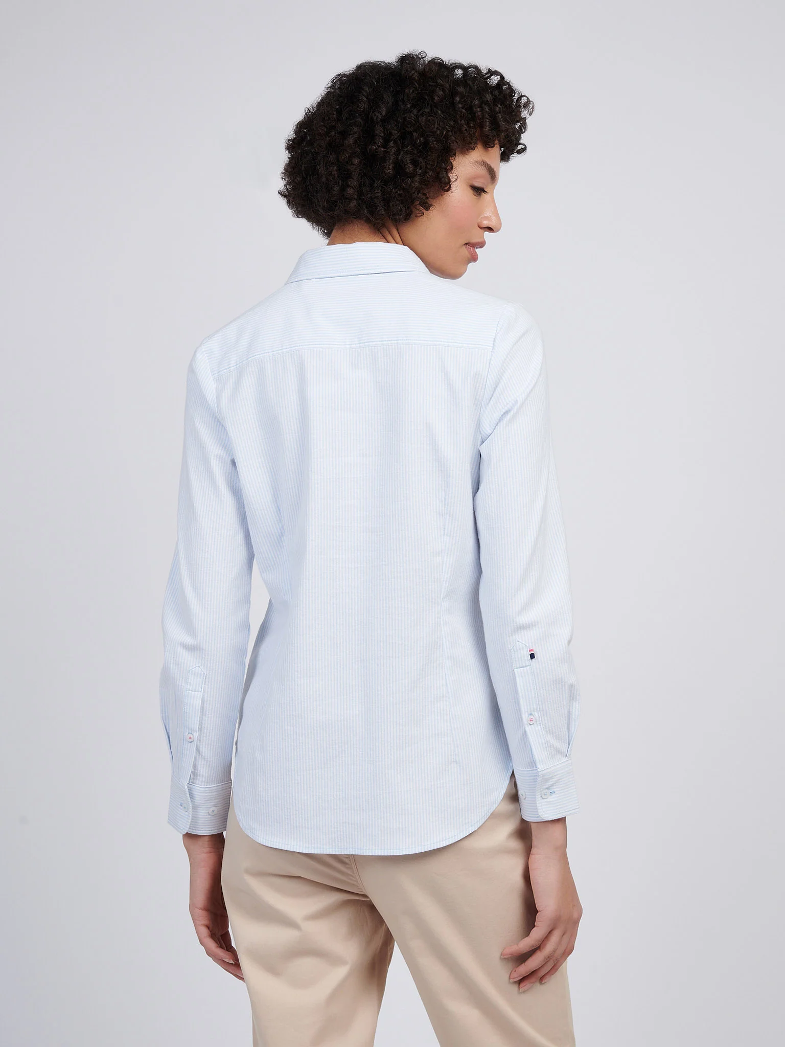Womens Stripe Stretch Classic Fit Oxford Shirt Windsurfer - Image 4