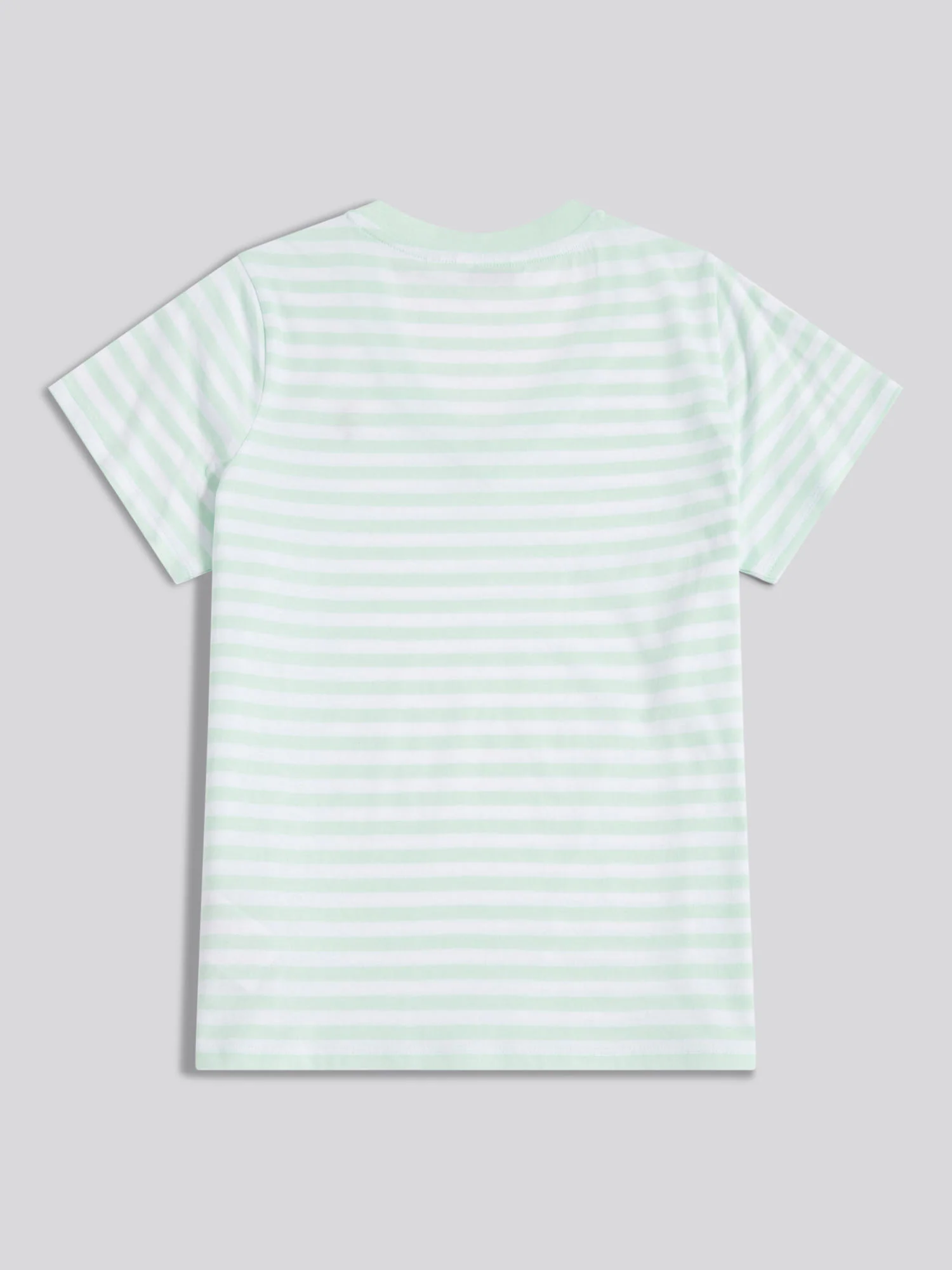 Womens Stripe V-Neck Neck T-Shirt Misty Jade - Image 6