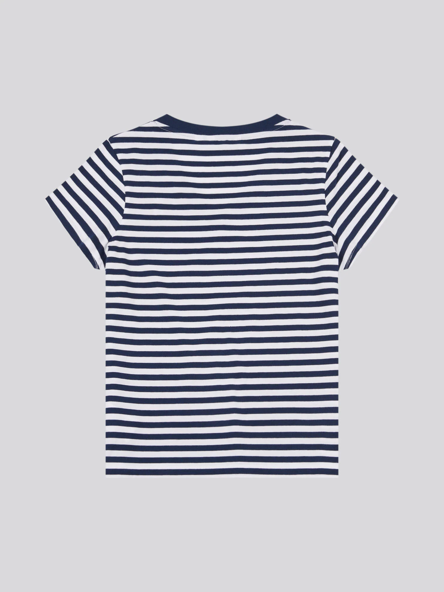 Womens Stripe V-Neck Neck T-Shirt Navy Iris - Image 6