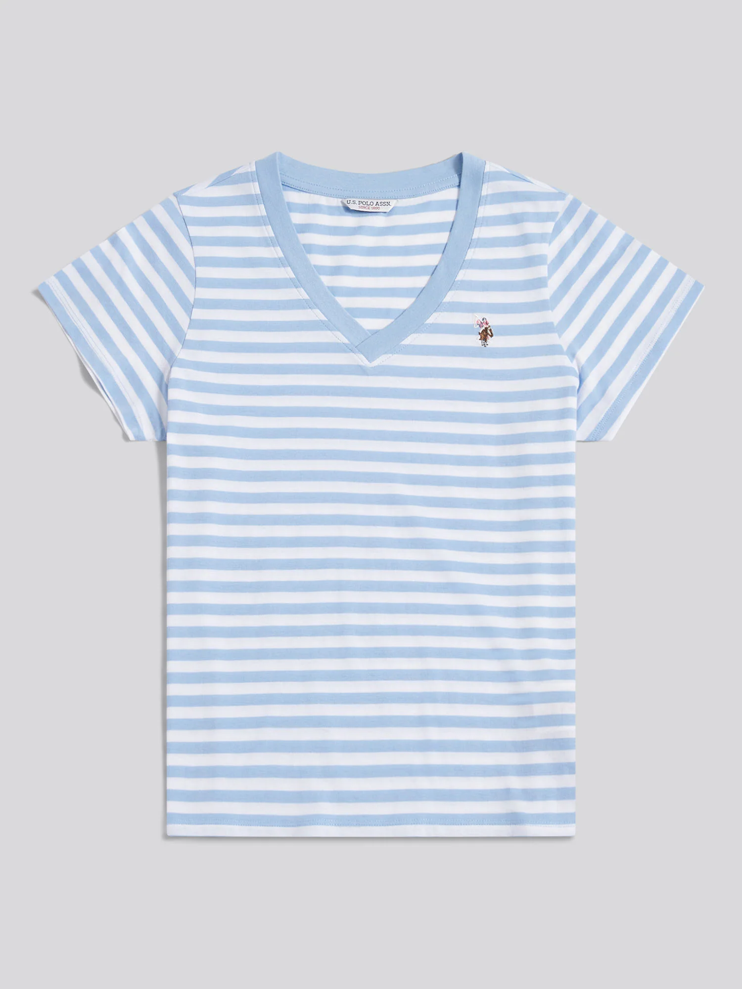 Womens Stripe V-Neck Neck T-Shirt Open Air - Image 7