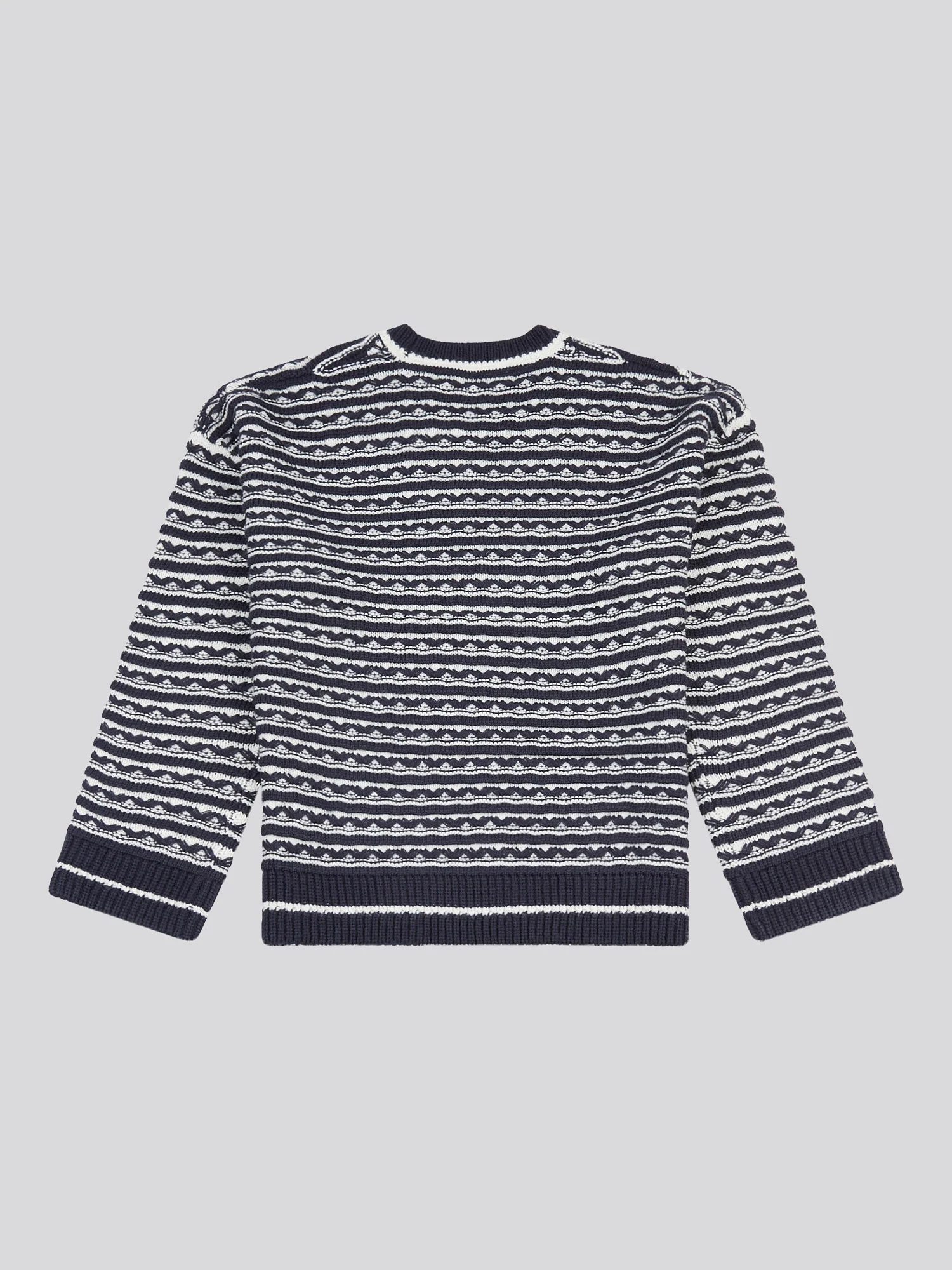 Womens Textured Stripe Jumper in Navy Iris - Image 6