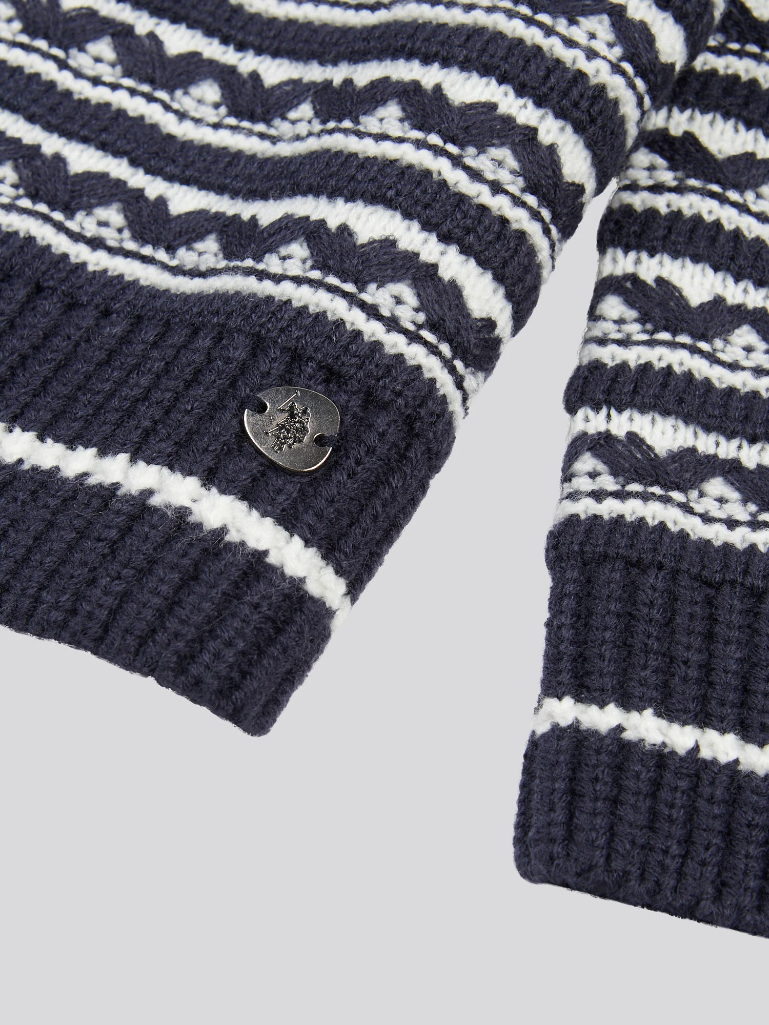 Womens Textured Stripe Jumper in Navy Iris - Image 7