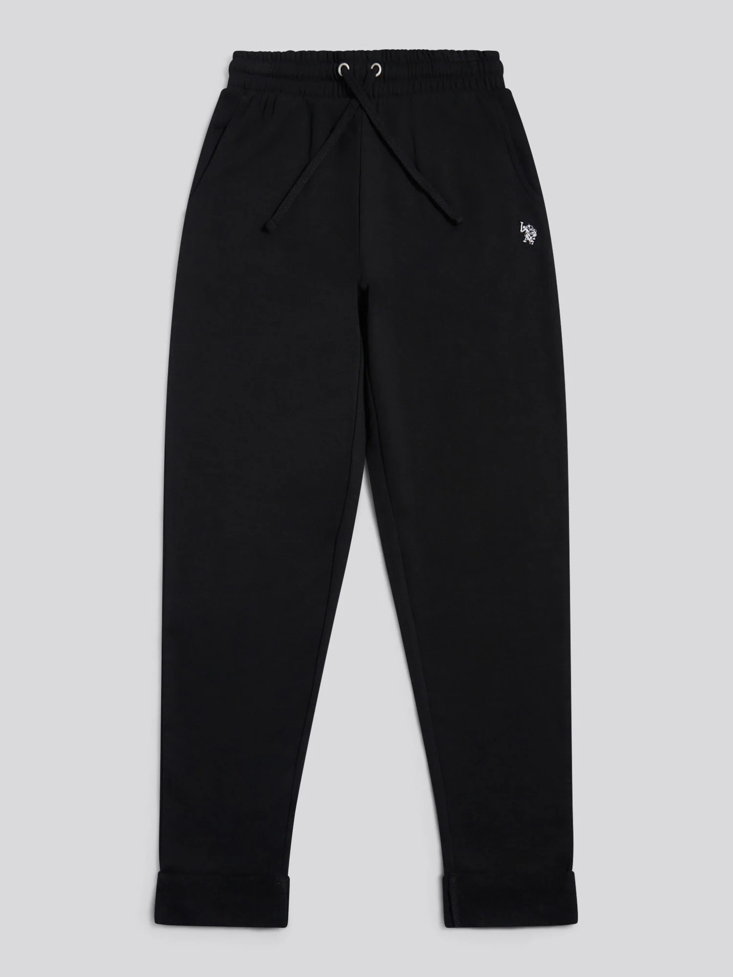 Womens Tonal Double Horsemen Roll Cuff Jogger in Black - Image 6