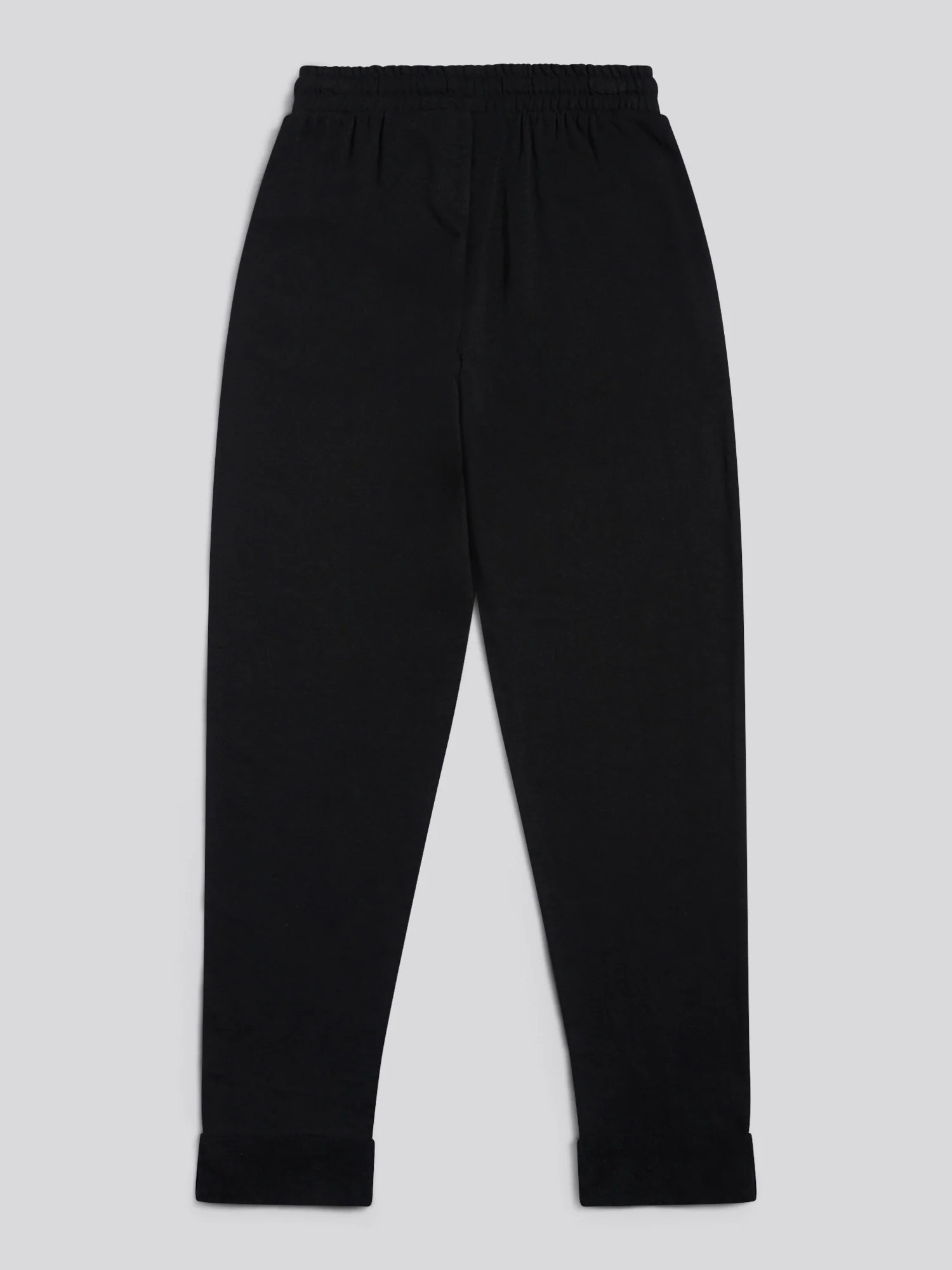 Womens Tonal Double Horsemen Roll Cuff Jogger in Black - Image 7