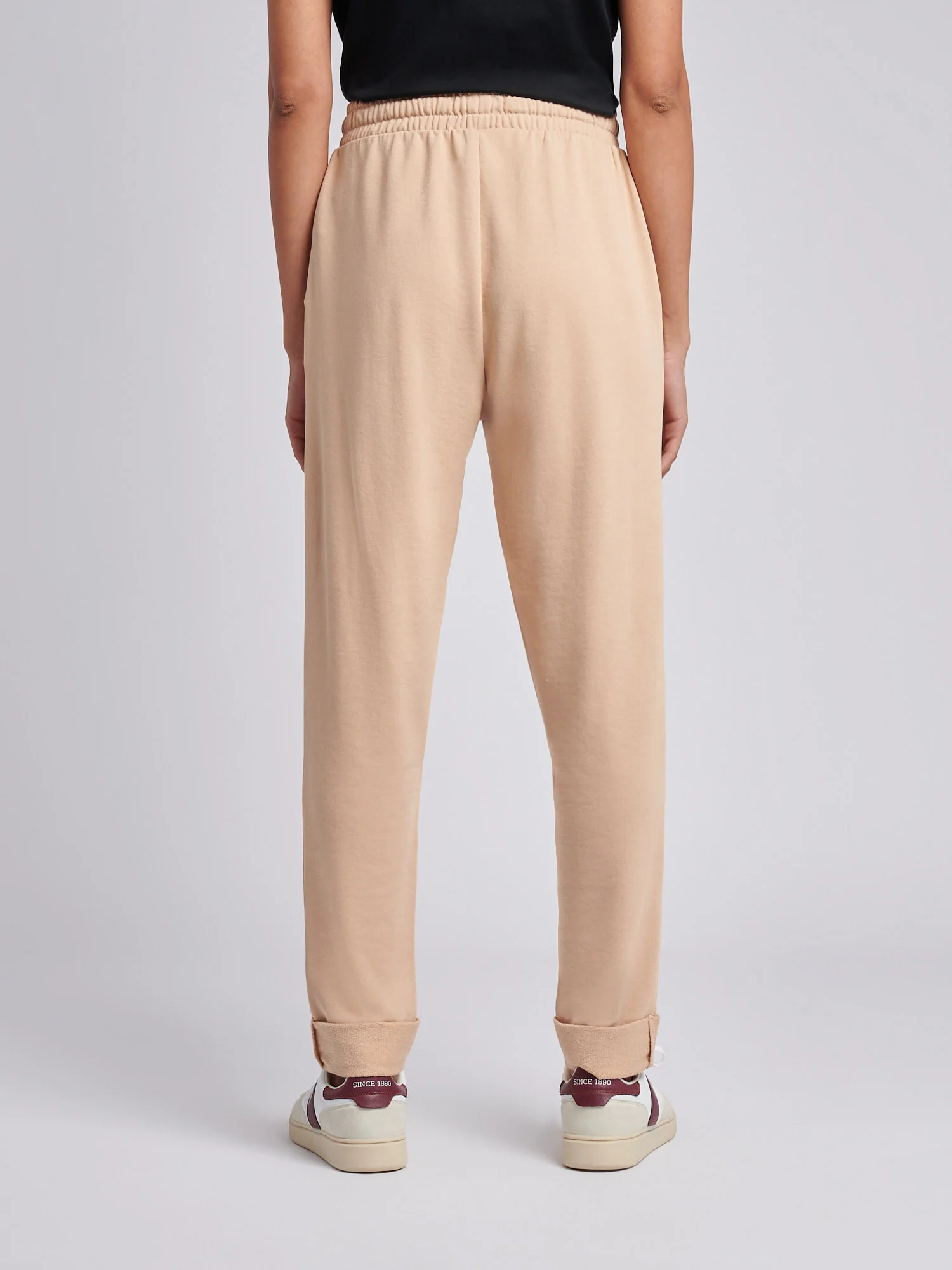 Womens Tonal Double Horsemen Roll Cuff Jogger in Cuban Sand - Image 4