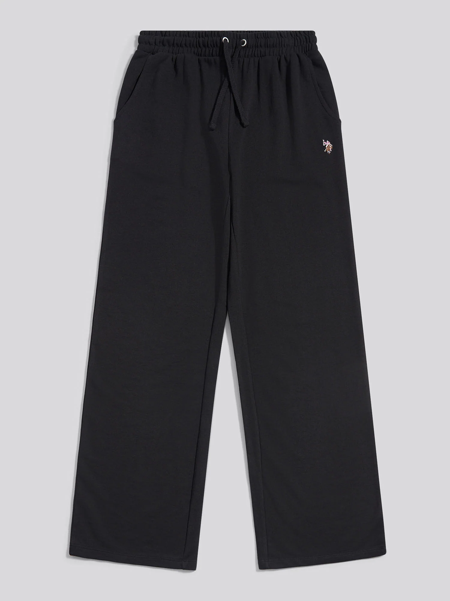Womens Tonal Double Horsemen Wide Leg Jogger in Black - Image 7