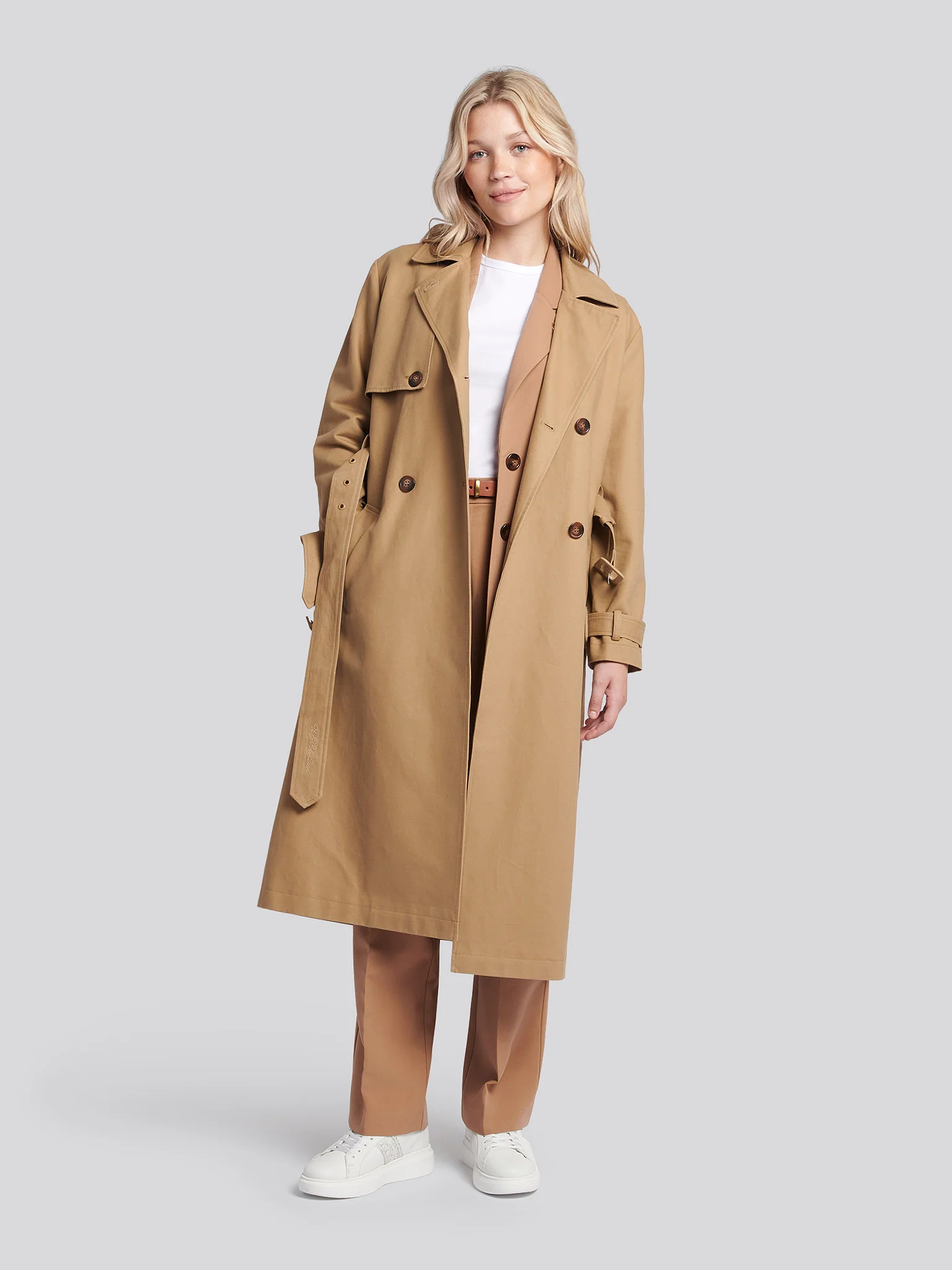 Womens Trench Coat in Incense - Image 3