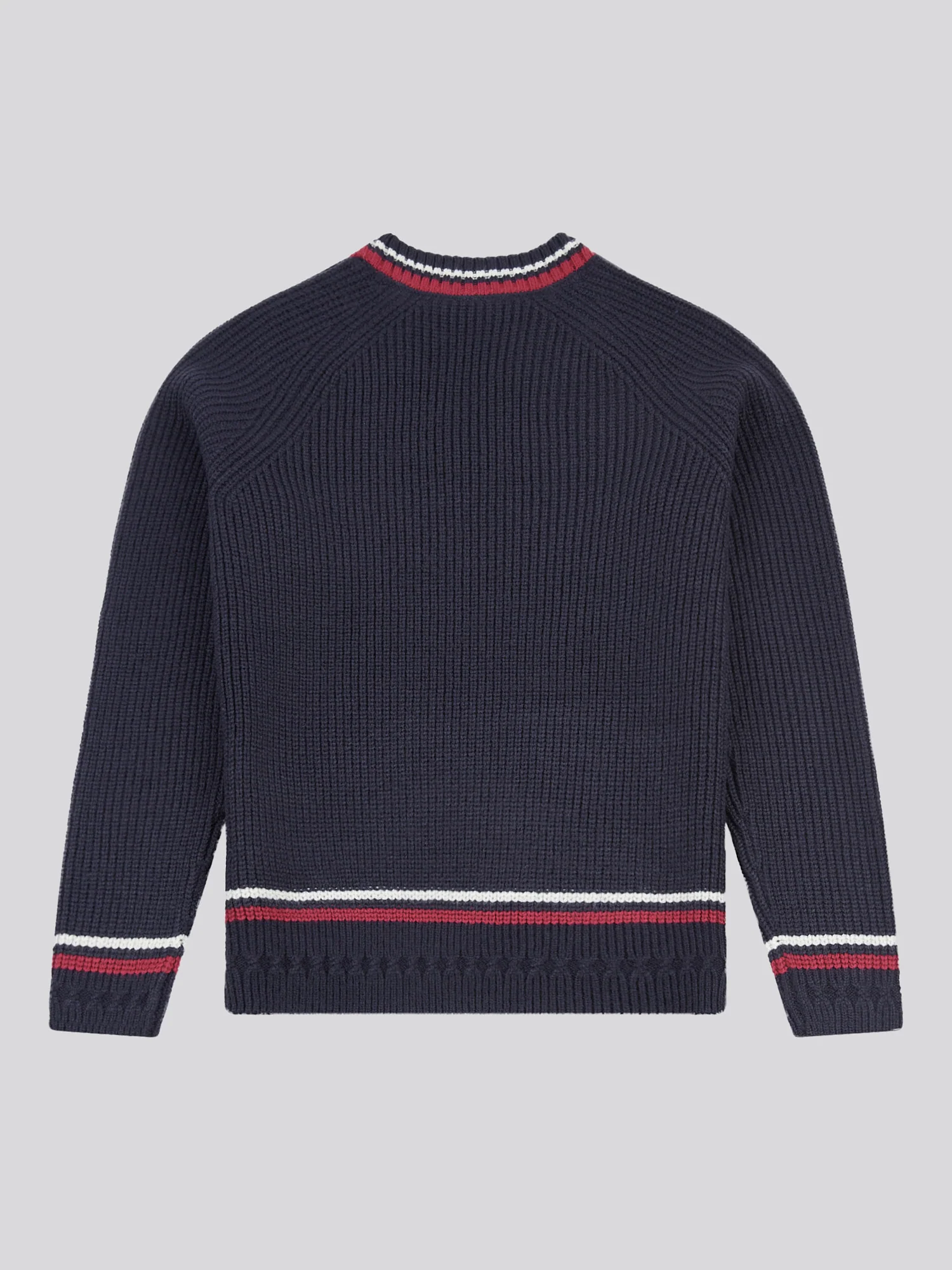 Womens Tri Stripe Tipping Cricket Jumper in Navy Iris - Image 6