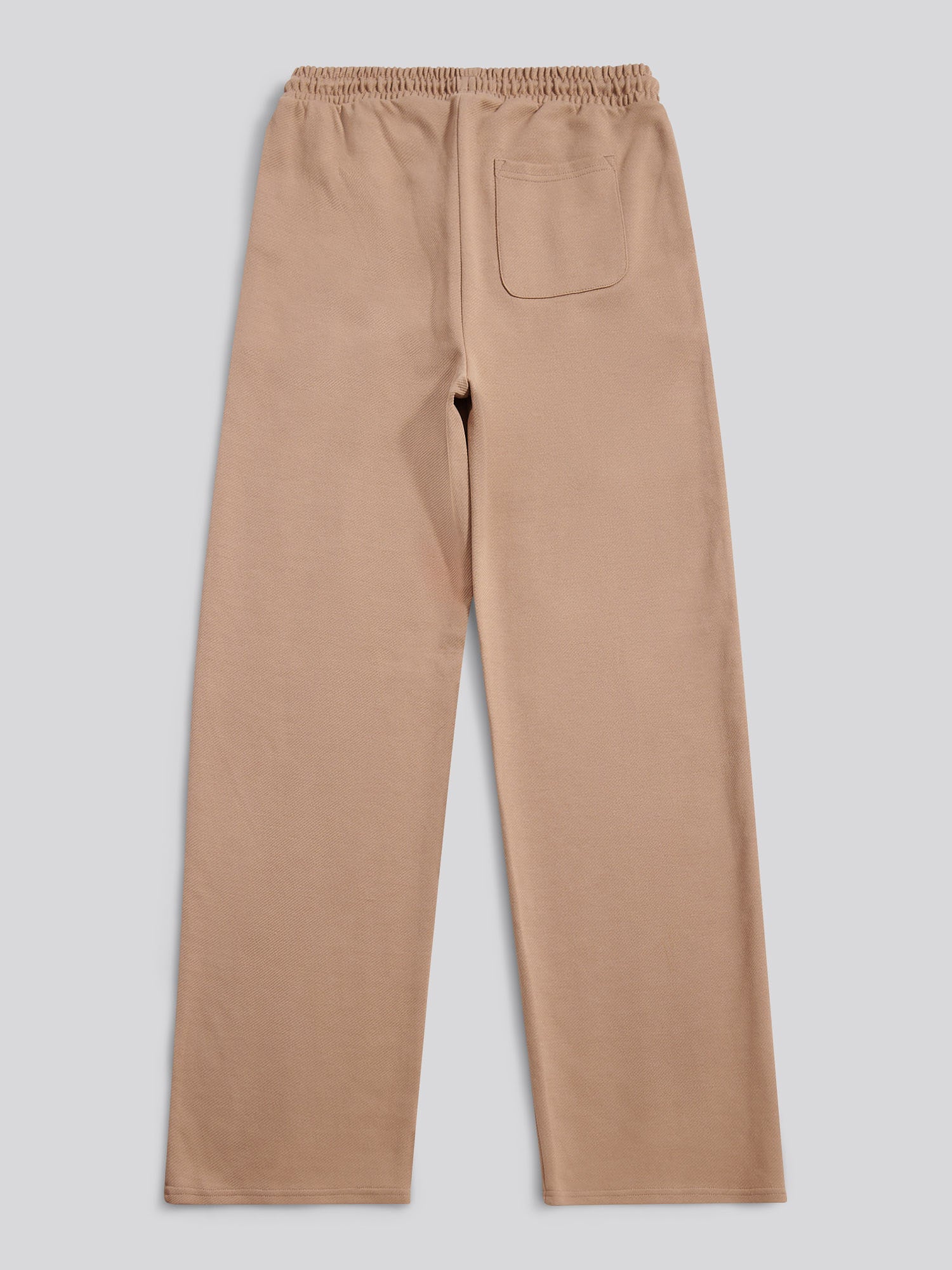 Womens Twill Texture Wide Leg Jogger in Natural - Image 6