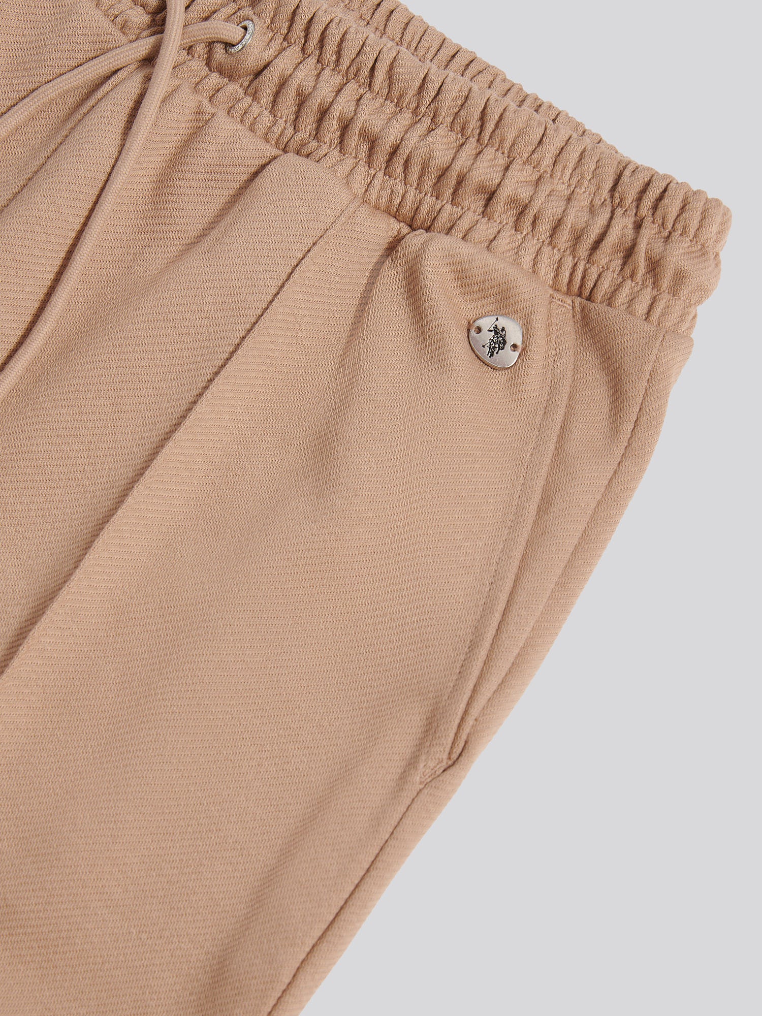 Womens Twill Texture Wide Leg Jogger in Natural - Image 7