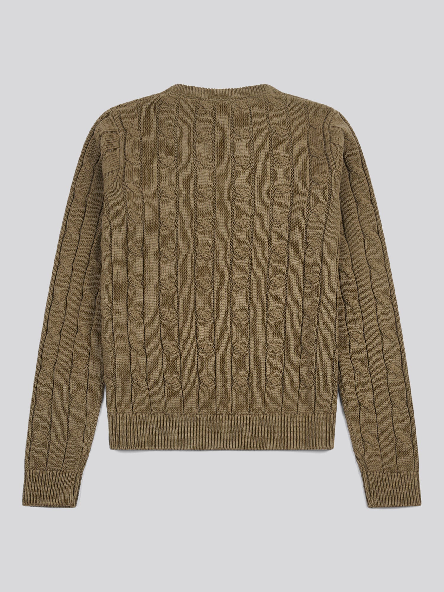 Womens V-Neck Cable Jumper Kalamata Green - Image 7