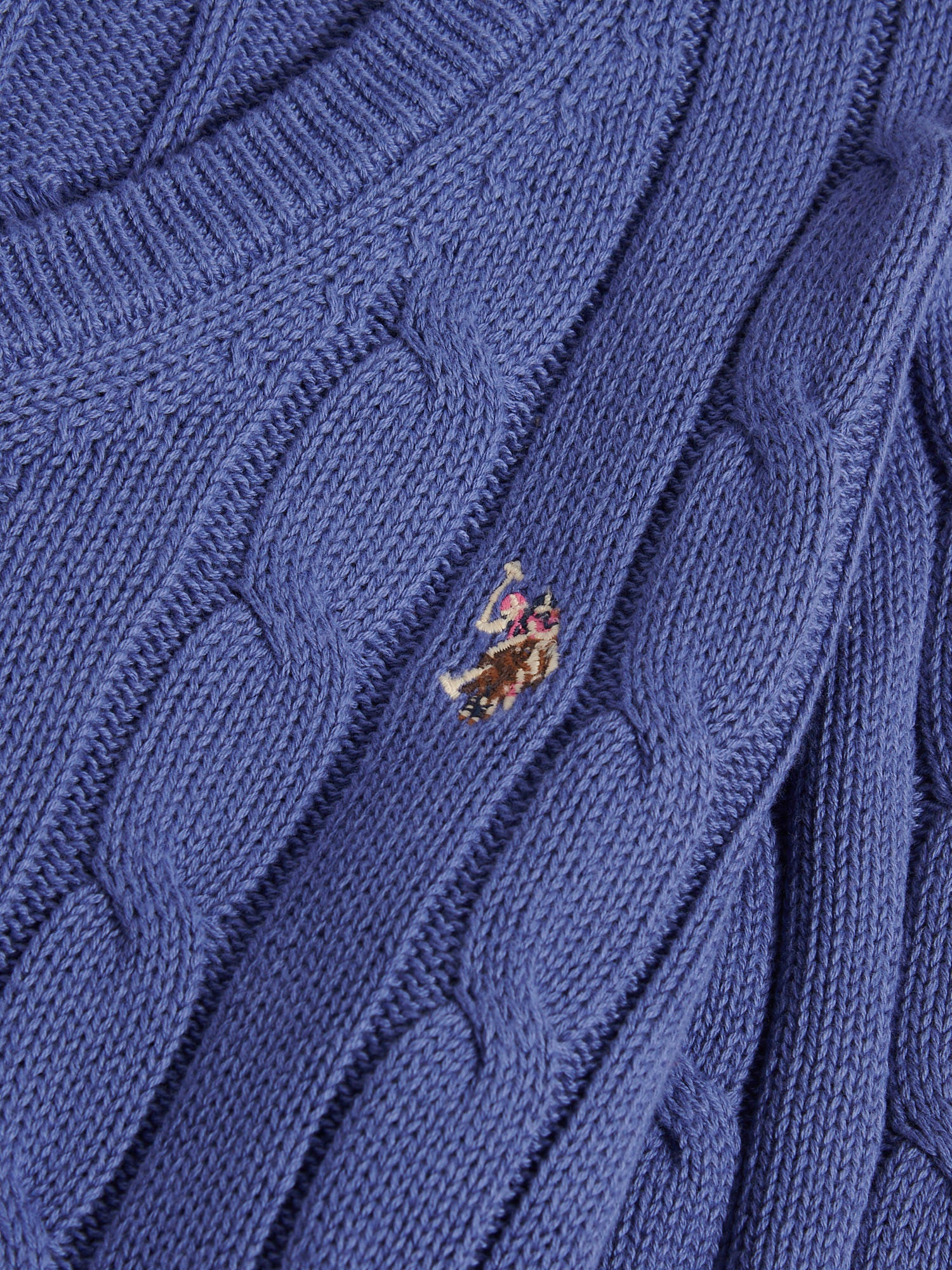 Womens V-Neck Cable Jumper Marlin - Image 7