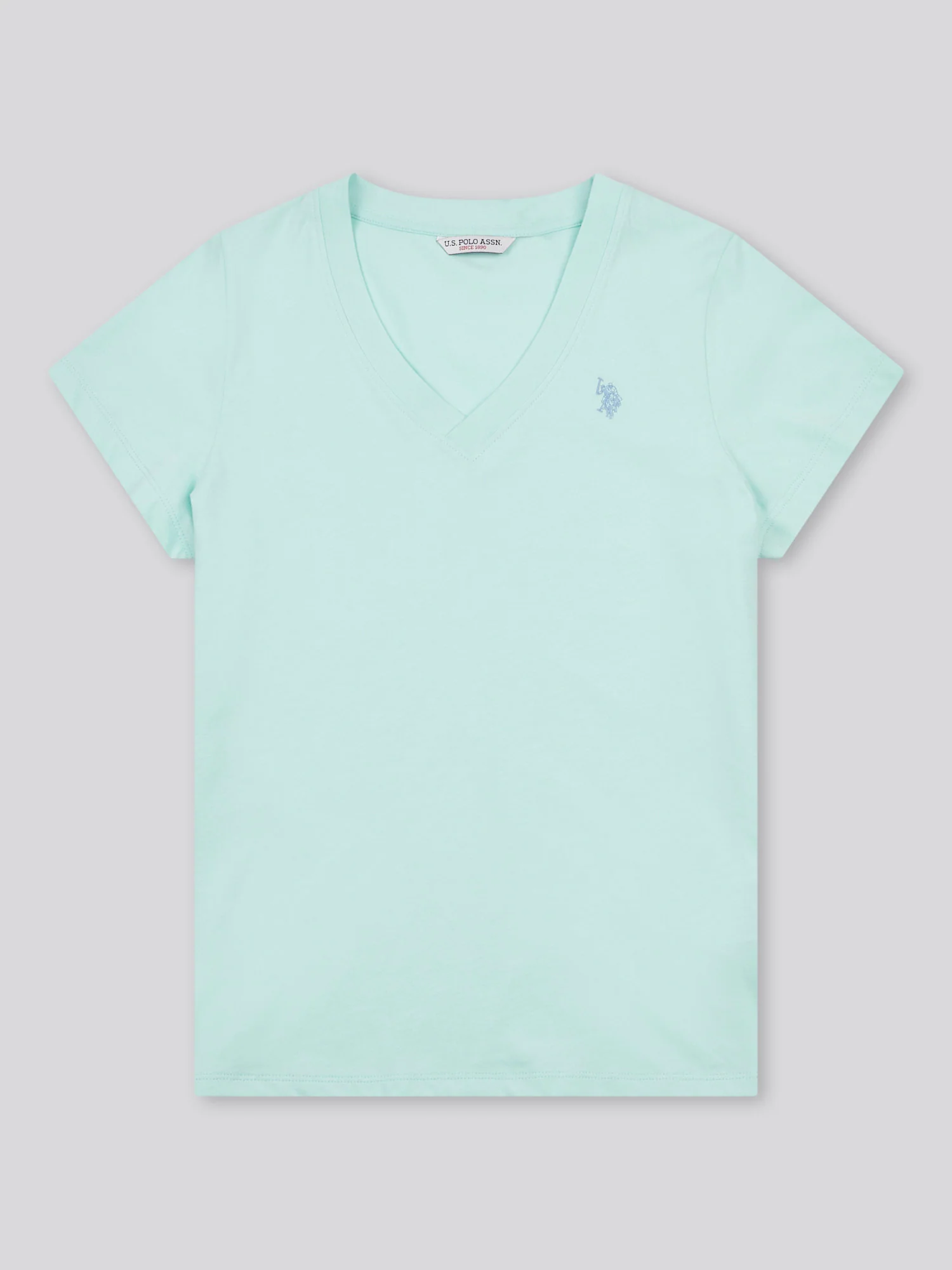 Womens V-Neck T-Shirt Blue Light - Image 5