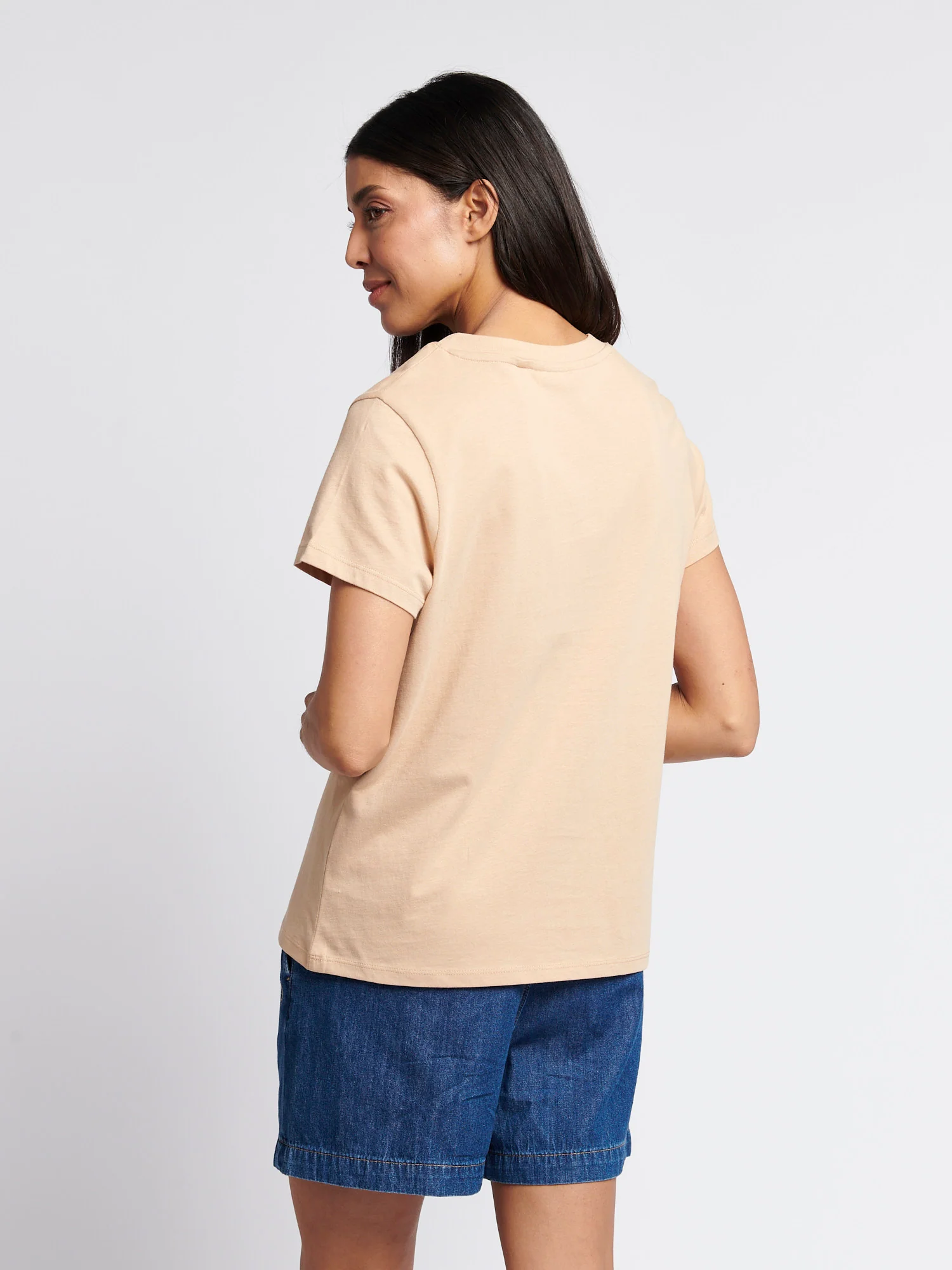 Womens V-Neck T-Shirt Cuban Sand - Image 4