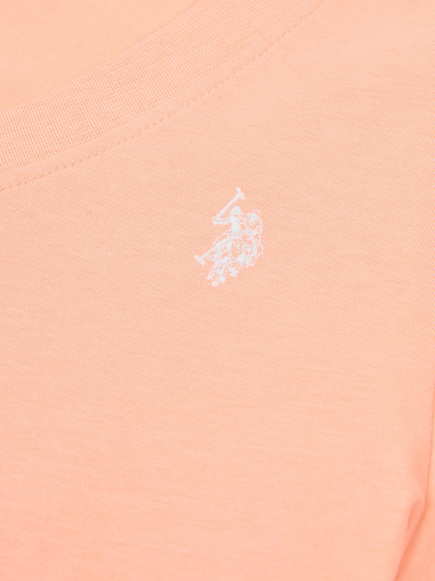 Womens V-Neck T-Shirt Peach Nectar - Image 7
