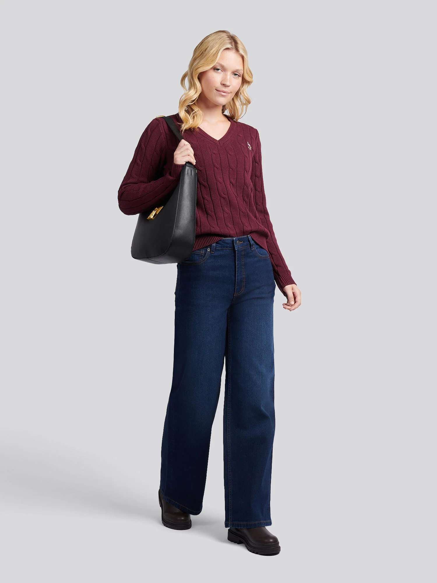 Womens Wide Fit Jean Dark Blue Wash - Image 3