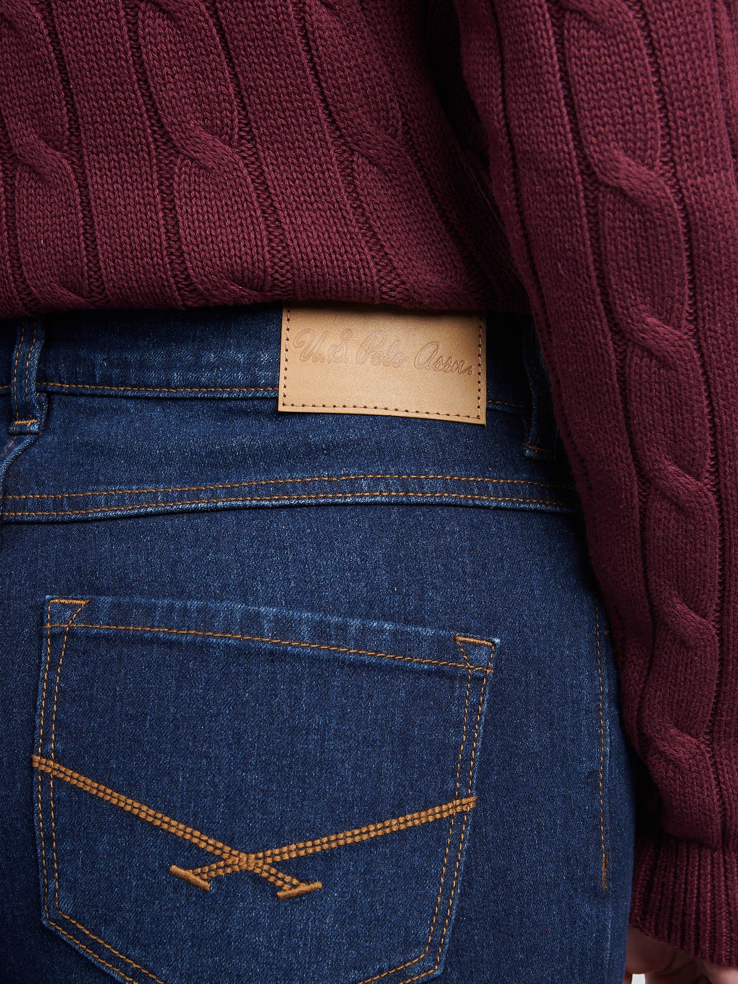Womens Wide Fit Jean Dark Blue Wash - Image 5