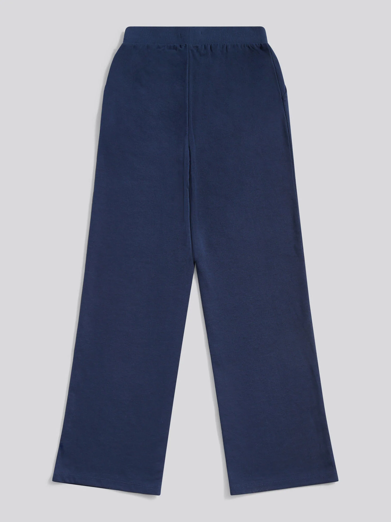 Womens Wide Leg Tipped Joggers in Navy Iris - Image 9