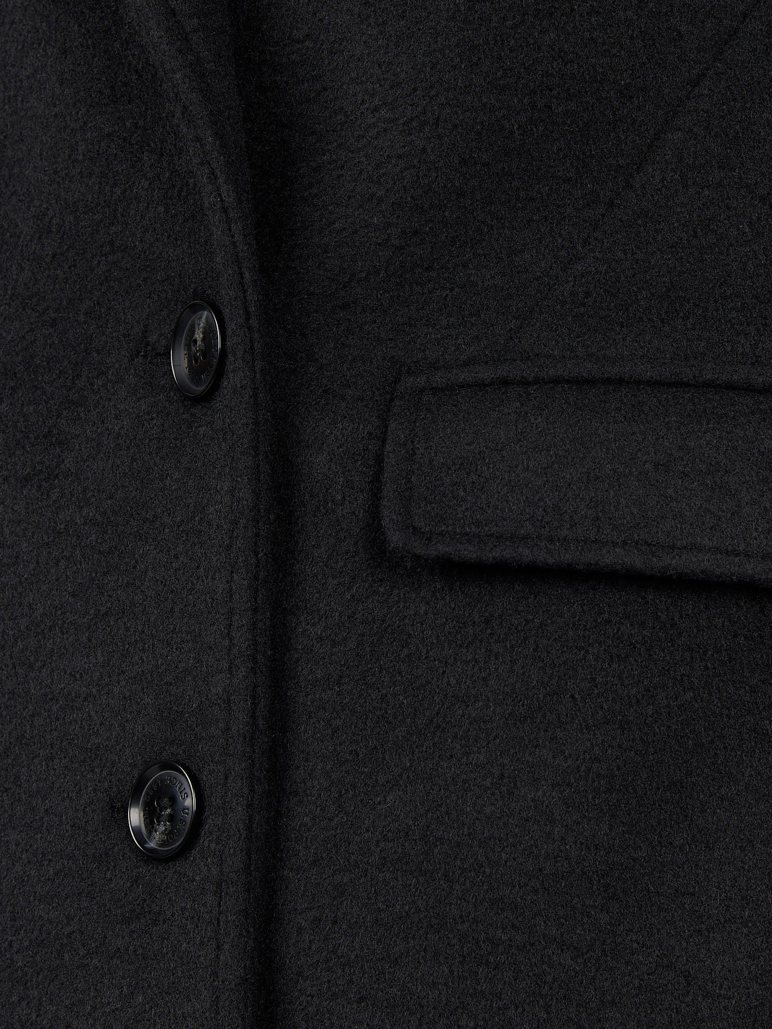 Womens Wool Blend Double Breasted Coat in Black - Image 10