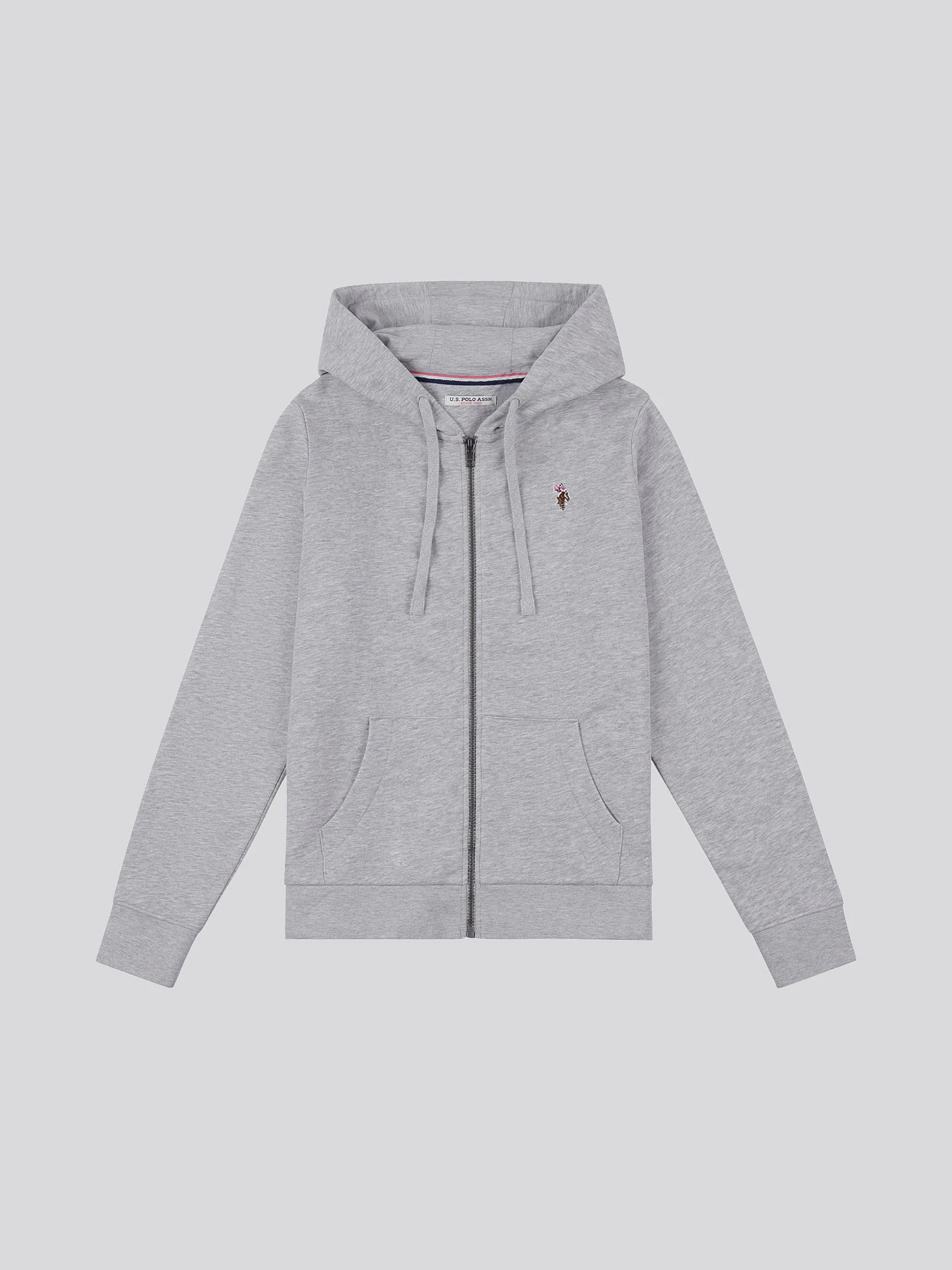 Womens Zip-Through Hoodie in Pearl Grey Marl - Image 5
