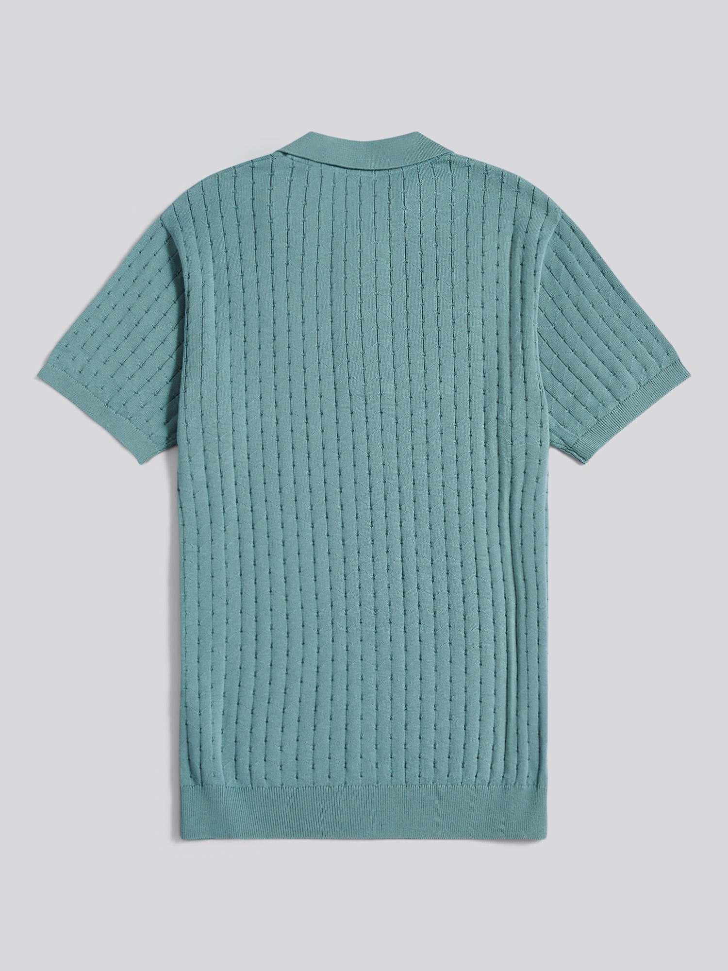 Mens Zip Knit Short Sleeve Polo Shirt Arctic - Image 6